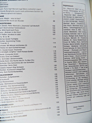 MAGISCHE WELT 2/84,WILD CARD NACH PUNKS,BOHNEN IN DIE OHREN,TUCHGLAS,GUMMIRING T - Bild 2 von 2