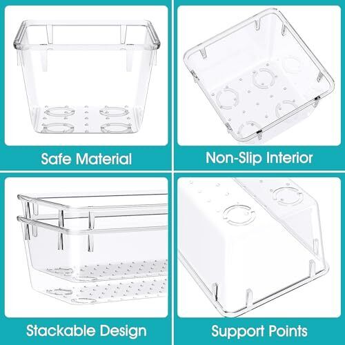 PCS Plastic Drawer Organizers Set, 4 Size Desk Drawer Organizer Trays 28 Clear - Picture 4 of 7