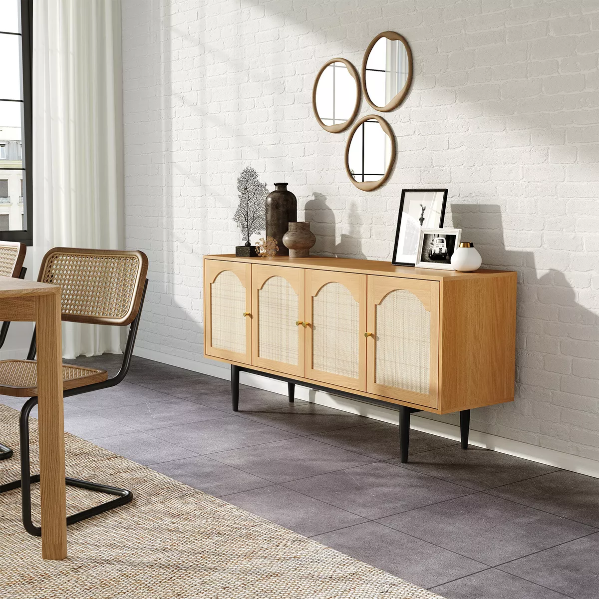 Cane media cabinet outlet