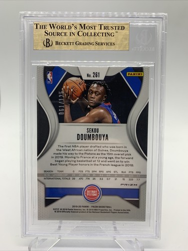 2019-20 Panini Prizm Fast Break Red /125 Sekou Doumbouya BGS 9.5 True Gem Mint + - Picture 2 of 2