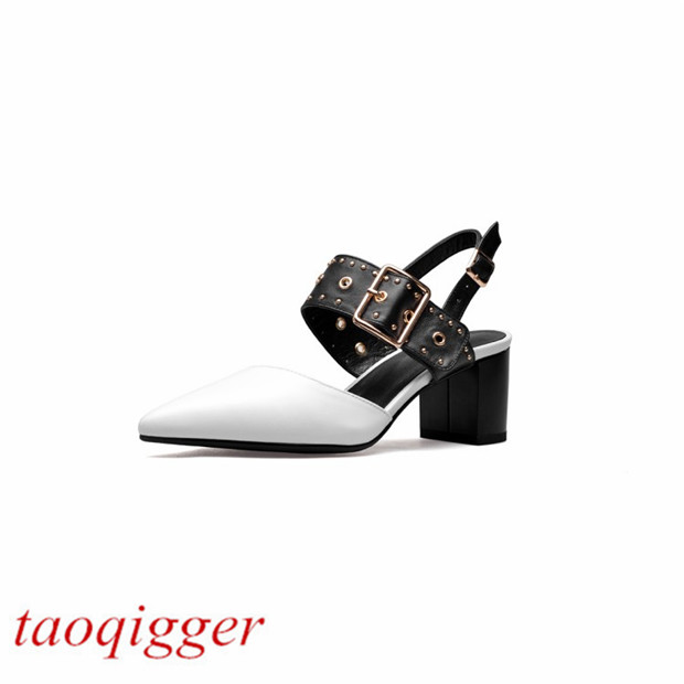 New women's punk buckle pointed toe leather shoes shoes shoes soft party fashion block heels 0c8fc6 New women's punk buckle pointed toe leather shoes shoes shoes soft party fashion block heels 0c8fc6