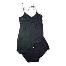 NWT Old Navy XL Tie-Shoulder Cropped Twist-Front Smocked Jumpsuit Black