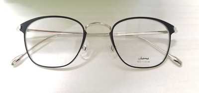 SAMA 1990 TITANIUM EYEGLASSES FRAMES BLK/PLT FULL RIM 48-21-145 BLACK SQUARED