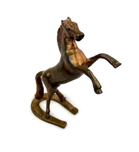 Vintage Handmade Copper Rearing Horse Figurine or Small Statue Mexico - Picture 14 of 16