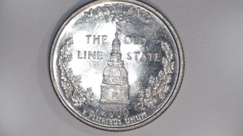 2000 D MARYLAND  STATE QUATER UNCIRCULATED FROM ROLL - Picture 1 of 2