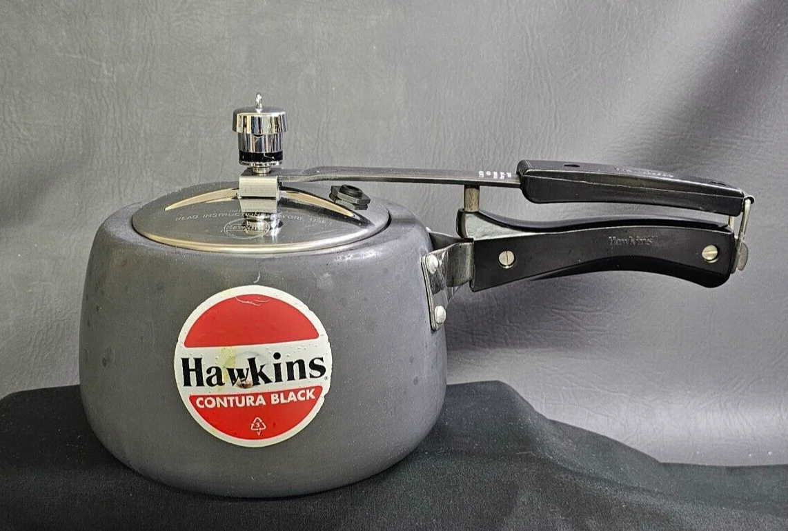 Hawkins Contura Black Hard Anodised 3 Ltr Pressure Cooker Cooking 3-4 Persons