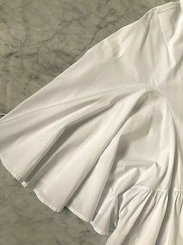 JUNYA WATANABE/COMME DES GARCONS VESTIDO BLANCO DE ALGODÓN MANGAS CAPA - SZ XS - Imagen 4 de 12