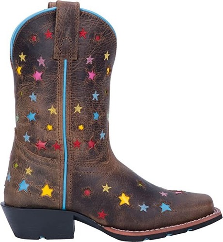 Dan Post Lederstiefel Kinder Starlett eckige Zehenpartie elegante Stiefel - braun Größe 10,5 - Bild 4 von 4