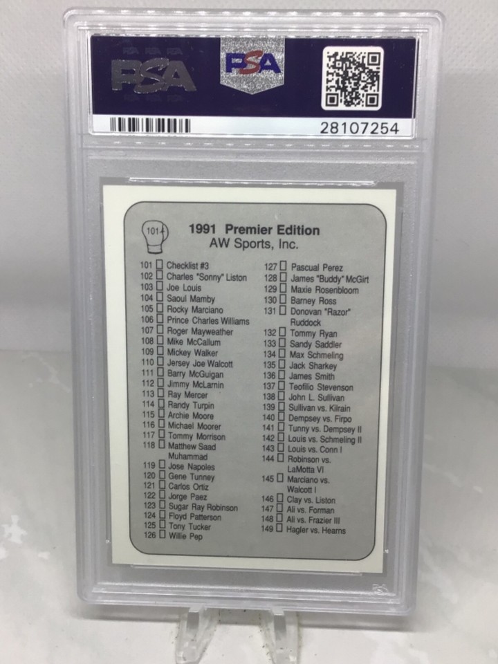 1991 AW Sports Boxing (Checklist #3) #101 Muhammad Ali PSA 7 | eBay