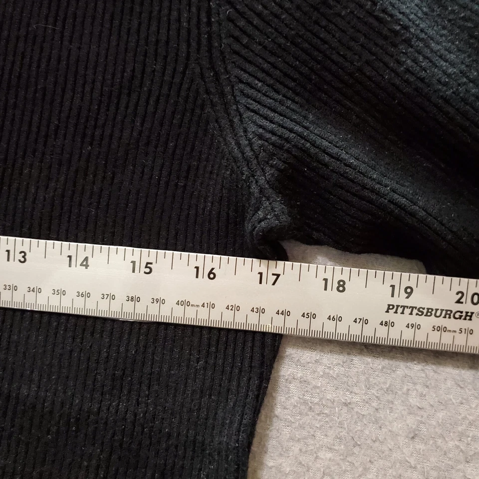 Spenser Jeremy женщин Топ XL черный шелк смесь длинным рукавом воротник ребро вязаный - Изображение 4 из 4