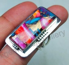 Spiny Oyster Turquoise Ring 925 Sterling Silver Handmade Ring For Her All Size