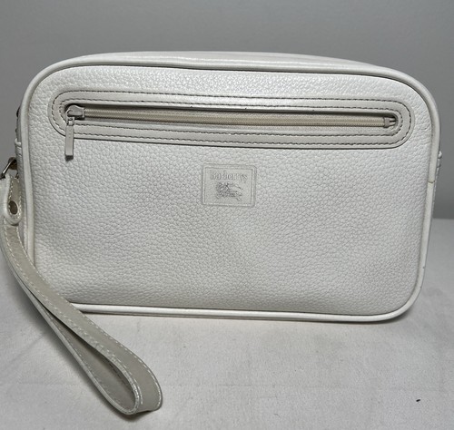 Burberry echt Medium Leder weiß Clutch Handgelenktasche Handtasche EUC - Bild 2 von 19