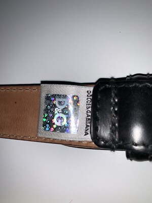 Dolce & Gabbana Black Monogram Logo Buckle Belt Size 90 cm