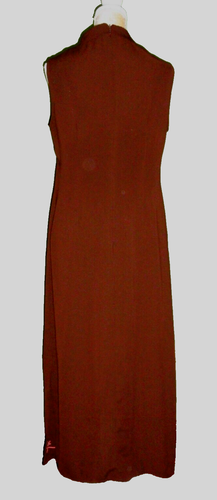 Danny & Nicole NY Dress ~ Womens 12 ~ Brown Chiffon w/Red Embroidering ~ Maxi - Picture 5 of 15