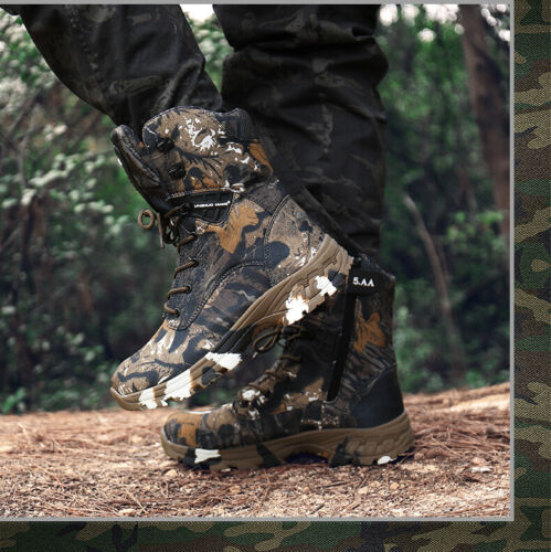 Men's Military Tactical Work Boots Hiking Motorcycle Combat Army Boots Wide Size - Picture 19 of 29