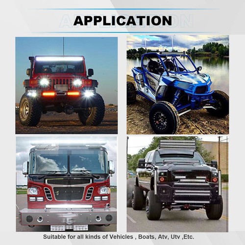 22/32/42/50/52inch Amber & White Offroad Led Light Bar Spot Flood Combo Strobe - Picture 20 of 21