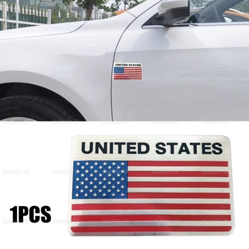 1x 3D Aluminum USA American Flag Logo Emblem Badge Decal Sticker Car Accessories - Picture 10 of 11