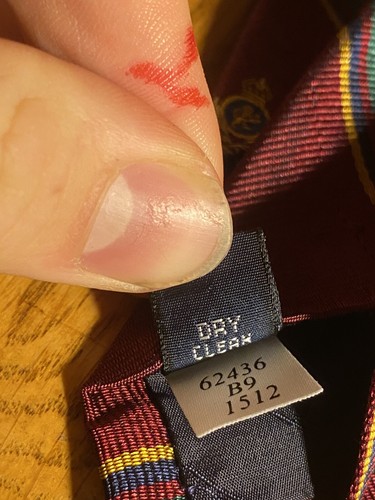 Herren Lands End rot 100 % Seide Krawatte handgenäht in USA - Bild 5 von 6