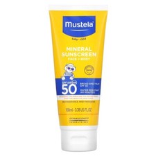 Mustela Baby, Mineral Sunscreen, Face + Body, SPF 50, 3.38 fl oz (100 ml)