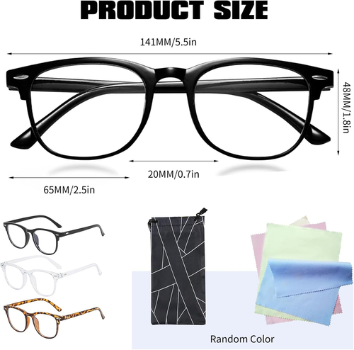 Blaulichtfilter Brille Damen Ohne Stärke 3 Stück, Blaulicht Brille Blue Light Gl - Bild 6 von 7