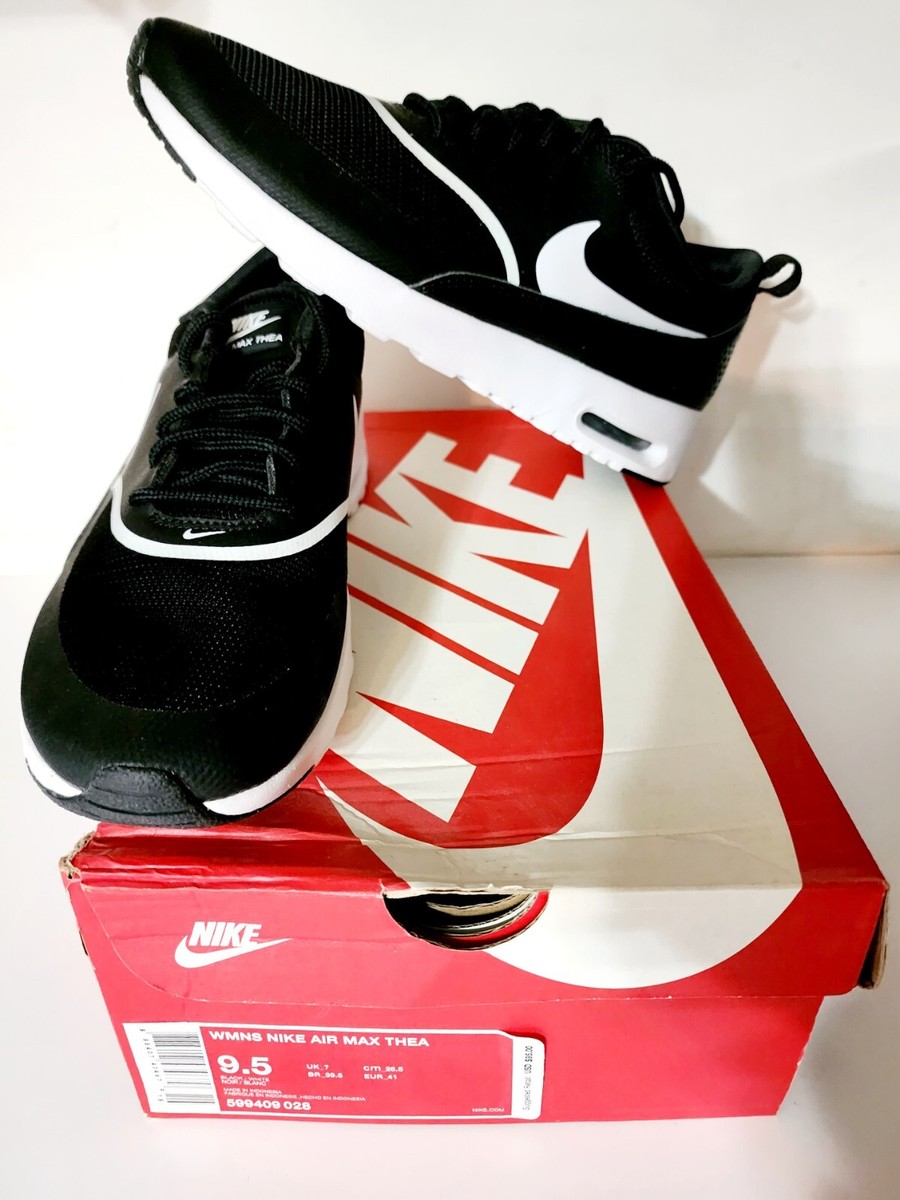 Nike Air Max Thea Black White Running Shoes New in Box Women s Size 9.5 eBay