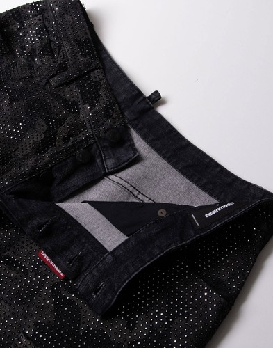 Jeans cargo DSQUARED2 strass prezzo consigliato €1490 IT48 US38 M mimetico ritagliato - Foto 7 di 9