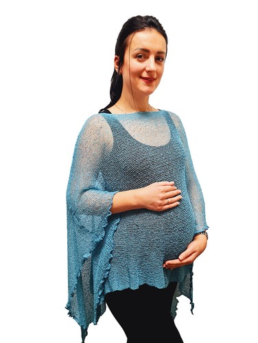 Ladies Poncho One Size Maternity Pregnancy Crochet Lace Fish Net Batwing - Picture 158 of 181