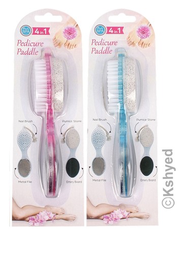4 In 1 Foot Care Stone Callus Brush Pumice Scrubber Pedicure Exfoliate - New - Picture 3 of 14