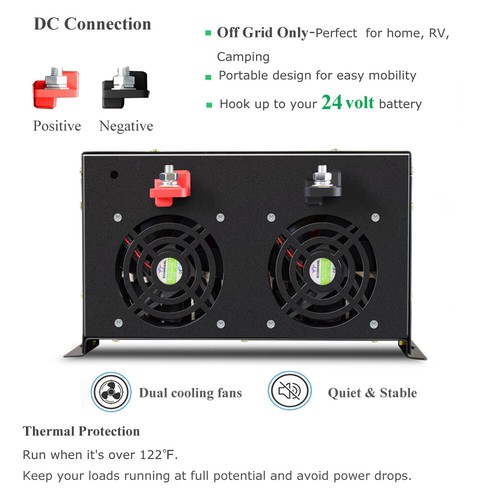 8000W Pure Sine Wave Inverter 12V/24V/48V DC to AC 230/240V Solar Power Inverter - Picture 3 of 12