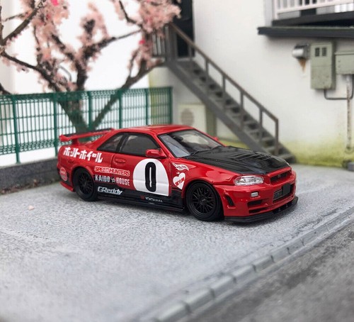 GB FS 1:64 Velocidad Rápida JDM GTR R34 Skyline Modelo Deportivo Diecast Coche Coleccionable - Imagen 15 de 26
