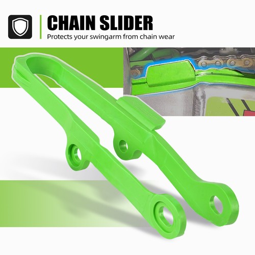 Green Chain Slider Guard Protection Pads For Kawasaki KX250F KX450F 2006-2015 - Picture 3 of 9