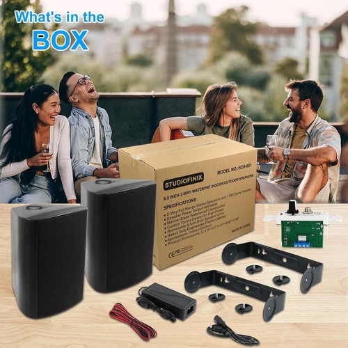 6.5" Outdoor Bluetooth Speakers Wall Mount Amplifier Volume Contol 400W Speakers - Picture 19 of 27