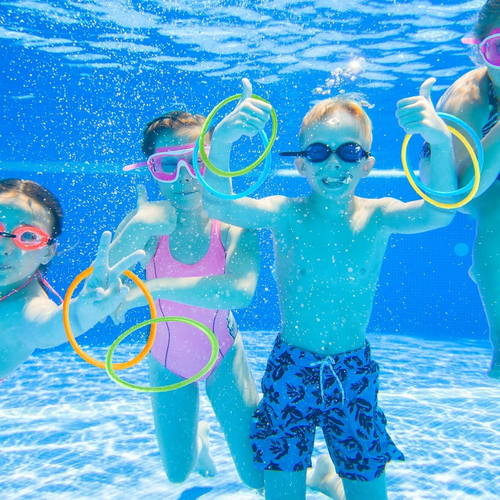 12 Pack Pool Rings for Kids Diving, under Water Swim Dive Rings, Multicolored Su - Picture 2 of 12