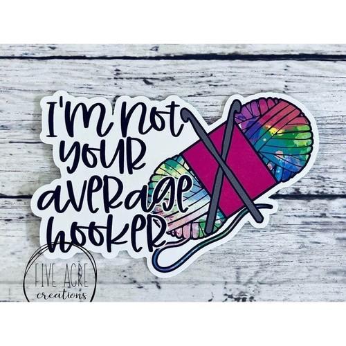 Cute funny knitting or crochet theme sticker | Weatherproof Car Decal  | Waterpr - Picture 1 of 5