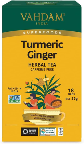 Vahdam Tumeric Ginger Tea Bags 18 Pack - Picture 7 of 12