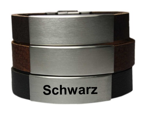 SOS Notfall Bio Lederarmband XL Platte Marcumar Emergency Unisex erste Hilfe Neu - Bild 5 von 7