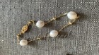 Natural south sea white Pearl bracelet 7.5-8 inch 14k Yellow Gold