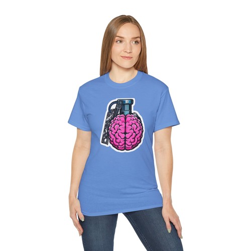 Brain Grenade Graphic Tee, Unisex T-Shirt, Concept Art Shirt, SICKHIPPO Graphic - Picture 7 of 37
