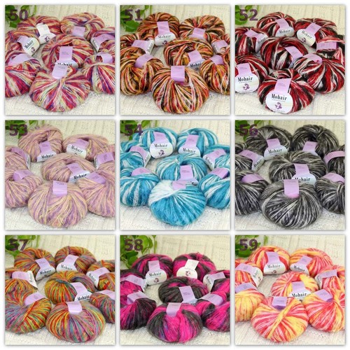 Sale New 8BallsX25g Luxury Soft Mohair Lace Rug Shawl Sweaters Crochet Yarn 39 - Picture 3 of 12