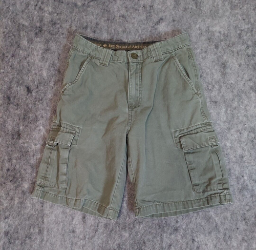 Boy Scouts Of America Shorts Youth 16 Green Cargo Pockets 8" Inseam Olive Drab