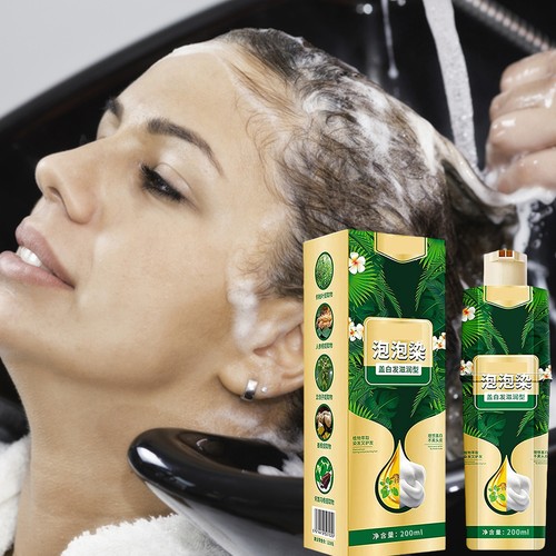 Hair Dye Shampoo Hair Shampoo Instant Hair Dye Herbal Plant Ingredients 200ml - Picture 10 of 15
