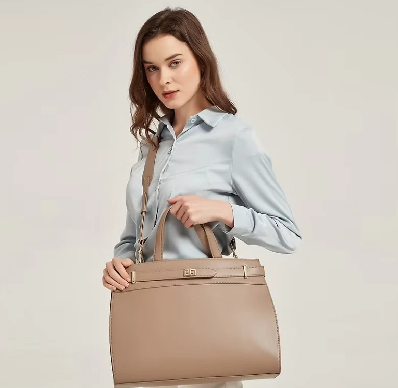 Monique Damen Aktentasche Schultertasche Umhängetasche Tasche Tender Taupe eleg. - Bild 3 von 4