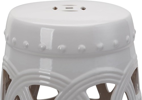 Lightweight Round Ceramic Footrest - Elegant 14" Garden Stool for All Surfaces - Picture 11 of 11