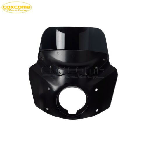 Headlight Fairing 12'' Eye Shape Windscreen w/Extension Block For Harley FXBB /S - Picture 4 of 12