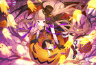 Anime halloween wings cats long hair brunette brown Playmat Gaming Mat Desk