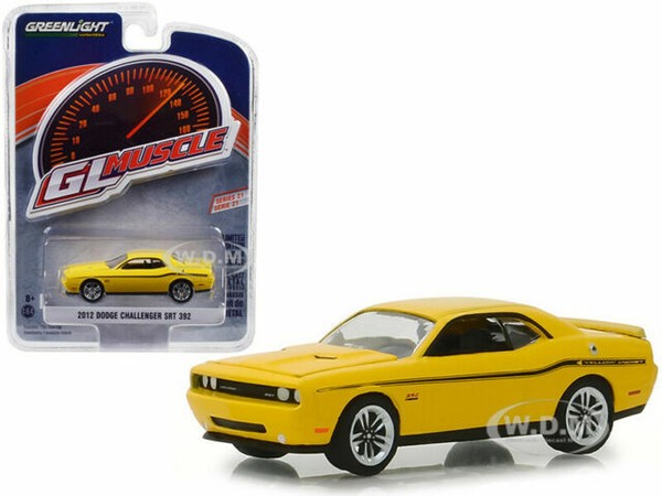 GREENLIGHT 13230 D 2012 DODGE CHALLENGER SRT 392 1/64 DIECAST MODEL CAR YELLOW GREENLIGHT 13230 D 2012 DODGE CHALLENGER SRT 392 1/64 DIECAST MODEL CAR YELLOW