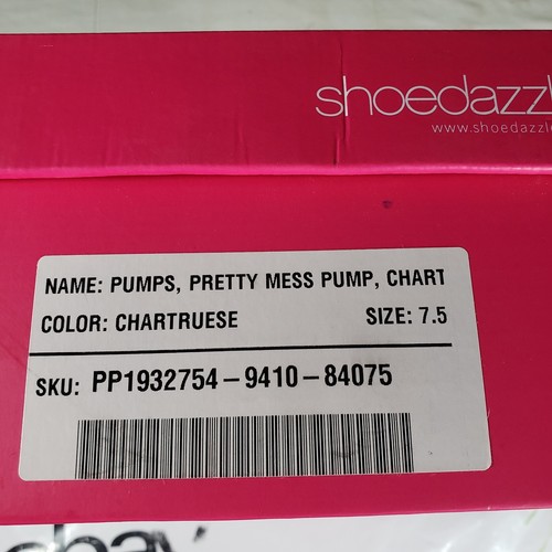 Shoedazzle Chartreuse Pretty Mess Snakeskin Pump Stiletto Heel CHOOSE Size - Picture 8 of 30