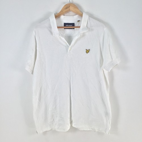 Lyle & scott mens polo shirt size 2XL white short sleeve collar cotton 099027