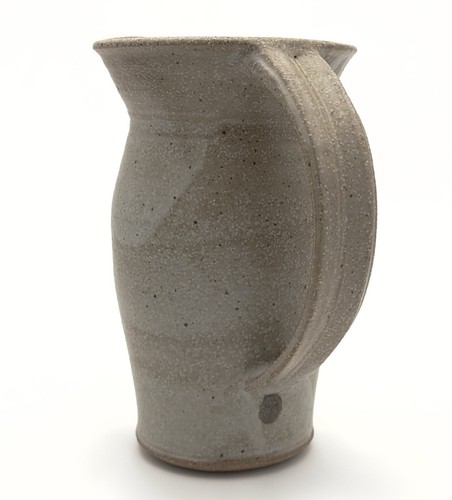 VINTAGE STUDIO ART POTTERY STONEWARE PITCHER JUG APPLIED CROISSANT SIGNED 48 oz. - 第 3/20 張圖片