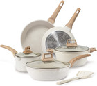 9-Piece Nonstick Cookware Set | White Granite | Induction | PFOS, PFOA Free